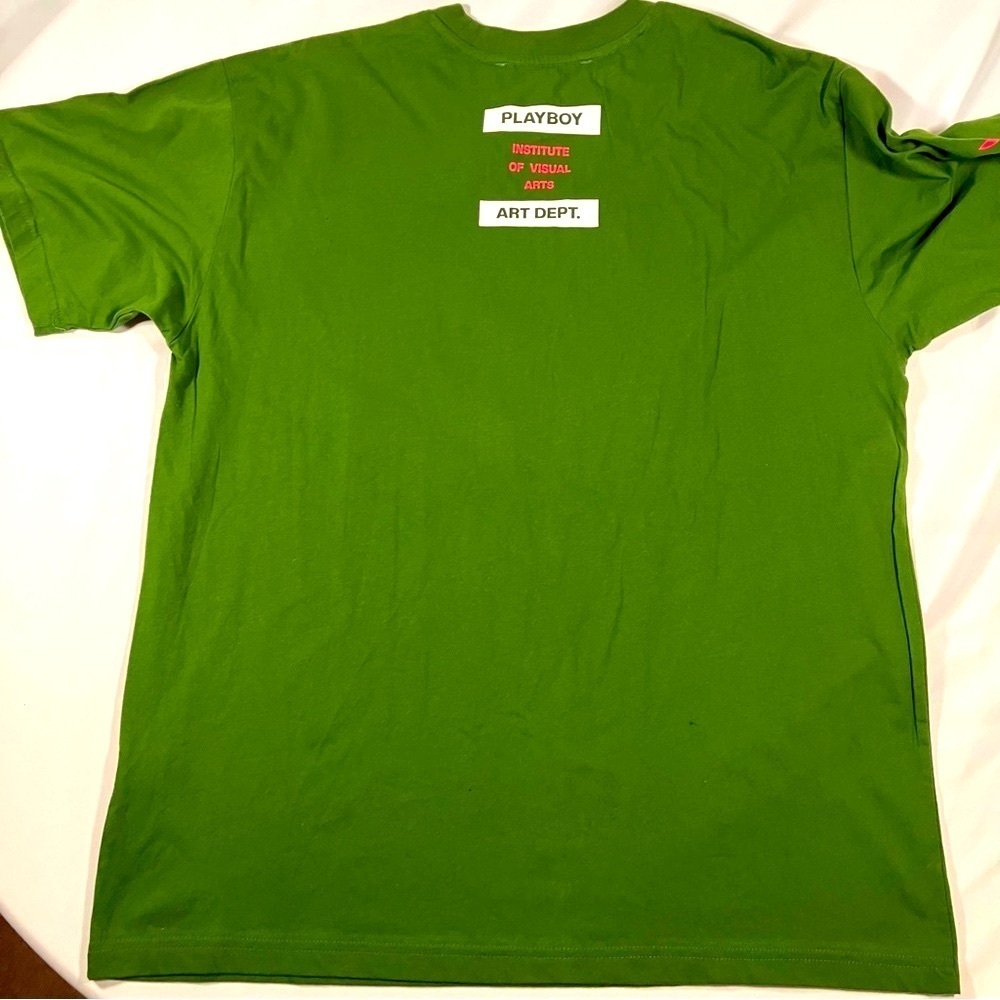 NWOT PacSun x Playboy collaboration Green Graphic short sleeve T-Shirt Men sz L - Picture 6 of 8